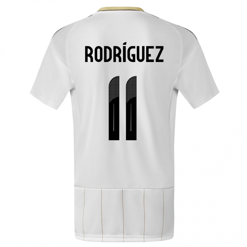 Kids Football Costa Rica Raquel Rodriguez #11 White Away Jersey 24-26 T-Shirt