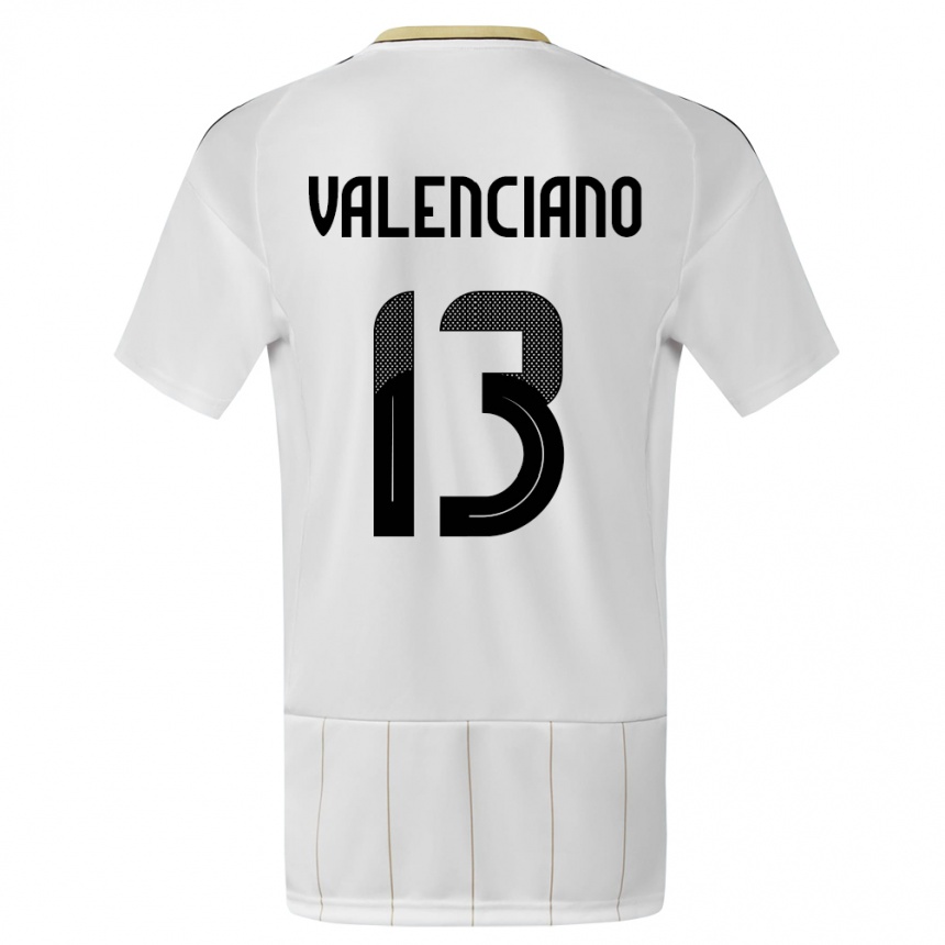 Kids Football Costa Rica Emilie Valenciano #13 White Away Jersey 24-26 T-Shirt