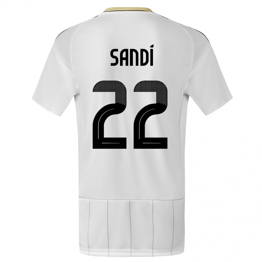 Kids Football Costa Rica Cristel Sandi #22 White Away Jersey 24-26 T-Shirt