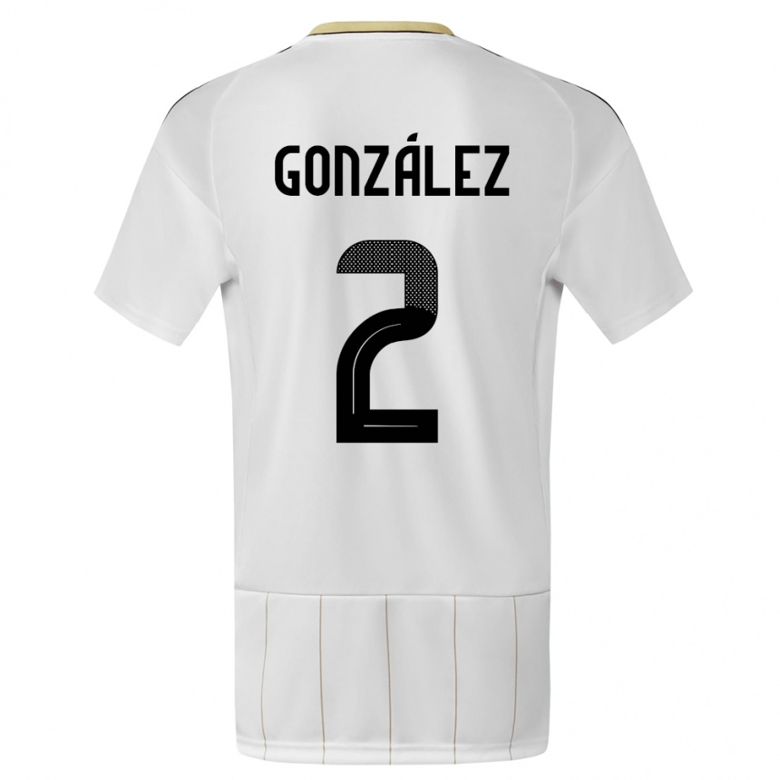 Kids Football Costa Rica Julian Gonzalez #2 White Away Jersey 24-26 T-Shirt