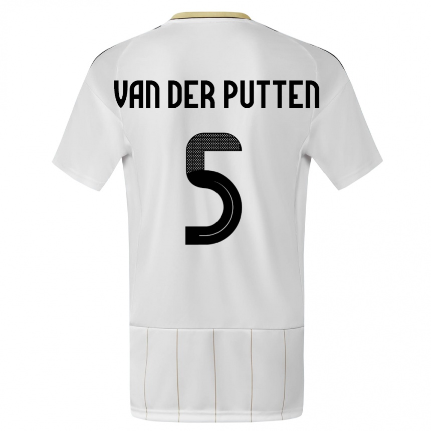 Kids Football Costa Rica Santiago Van Der Putten #5 White Away Jersey 24-26 T-Shirt