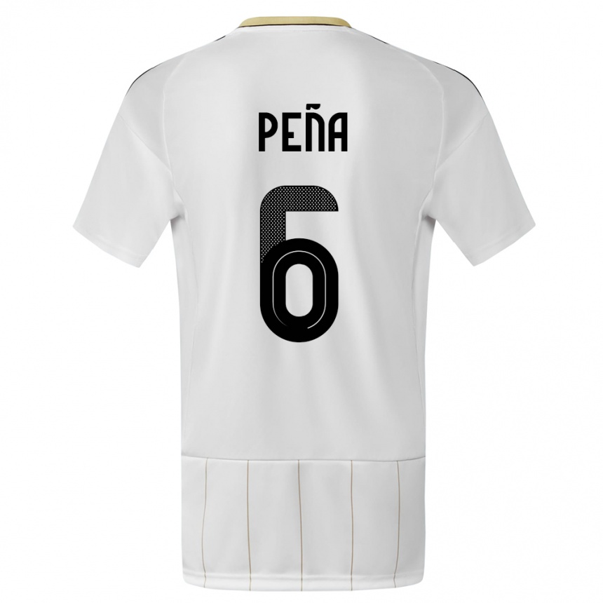 Kids Football Costa Rica Ricardo Pena #6 White Away Jersey 24-26 T-Shirt