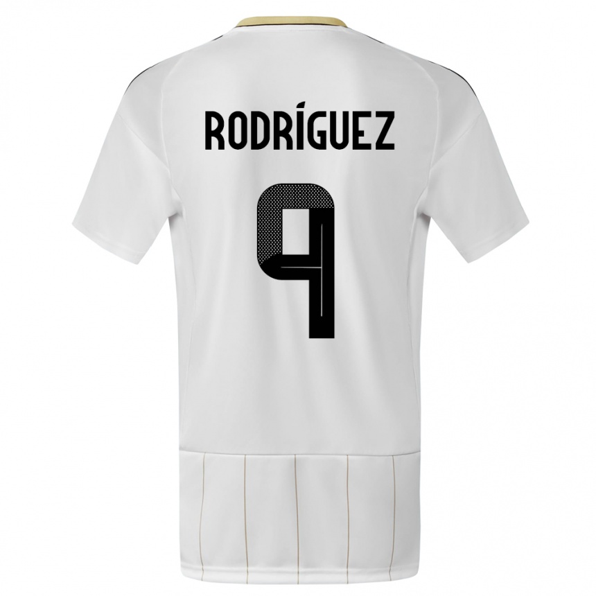 Kids Football Costa Rica Doryan Rodriguez #9 White Away Jersey 24-26 T-Shirt