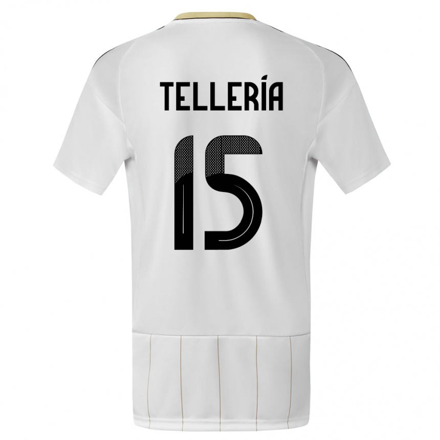 Kids Football Costa Rica Jostin Telleria #15 White Away Jersey 24-26 T-Shirt