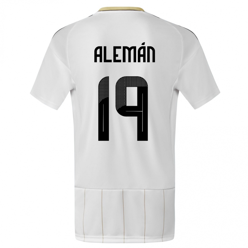 Kids Football Costa Rica Fabricio Aleman #19 White Away Jersey 24-26 T-Shirt