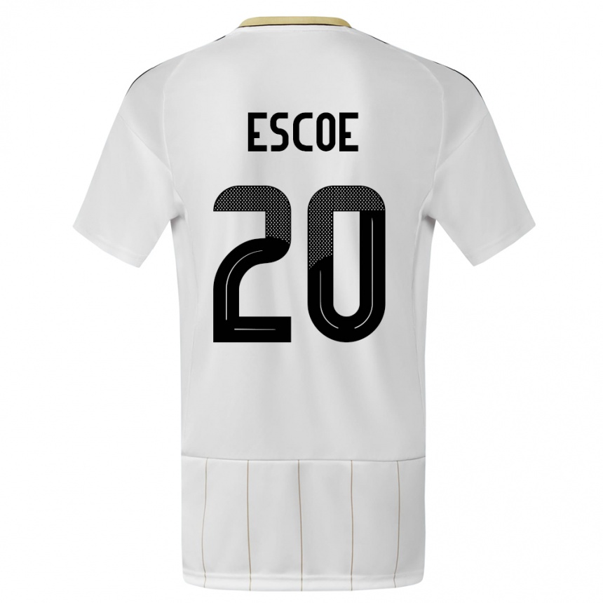 Kids Football Costa Rica Enyel Escoe #20 White Away Jersey 24-26 T-Shirt