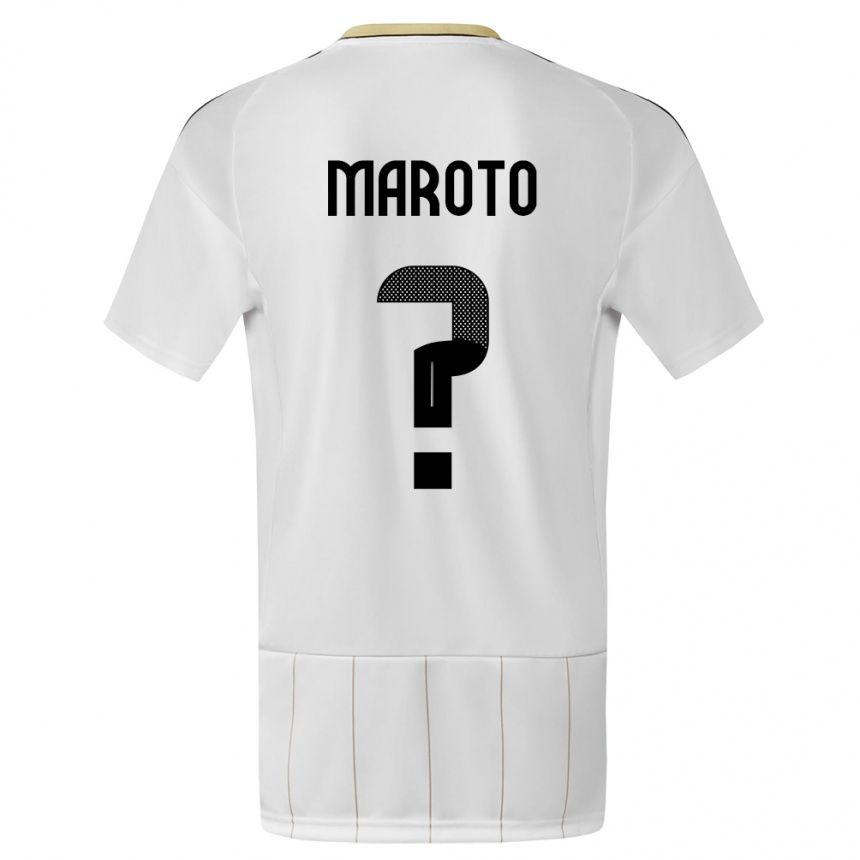 Kids Football Costa Rica Victor Maroto #0 White Away Jersey 24-26 T-Shirt