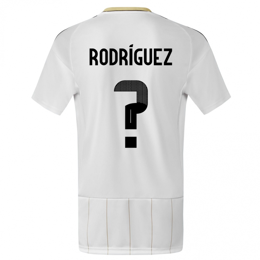 Kids Football Costa Rica Bradley Rodriguez #0 White Away Jersey 24-26 T-Shirt