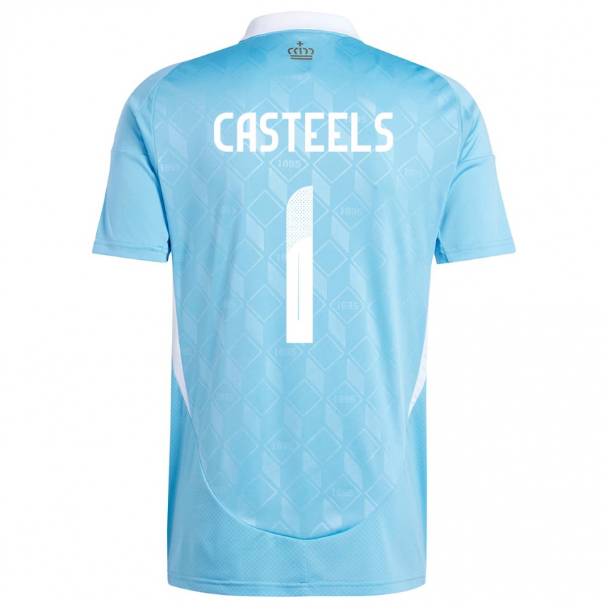 Kids Football Belgium Koen Casteels #1 Blue Away Jersey 24-26 T-Shirt