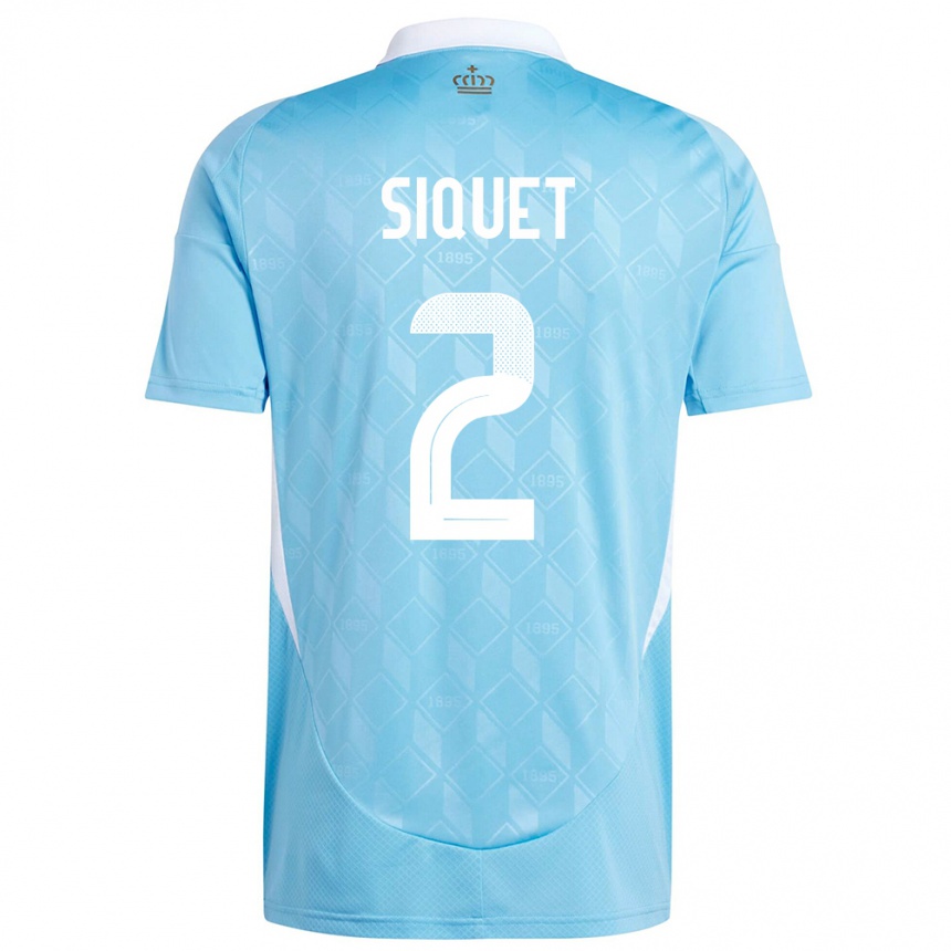 Kids Football Belgium Hugo Siquet #2 Blue Away Jersey 24-26 T-Shirt