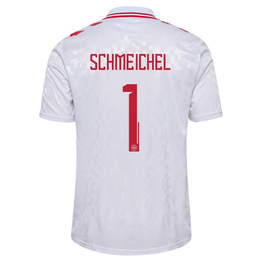 Kids Football Denmark Kasper Schmeichel #1 White Away Jersey 24-26 T-Shirt