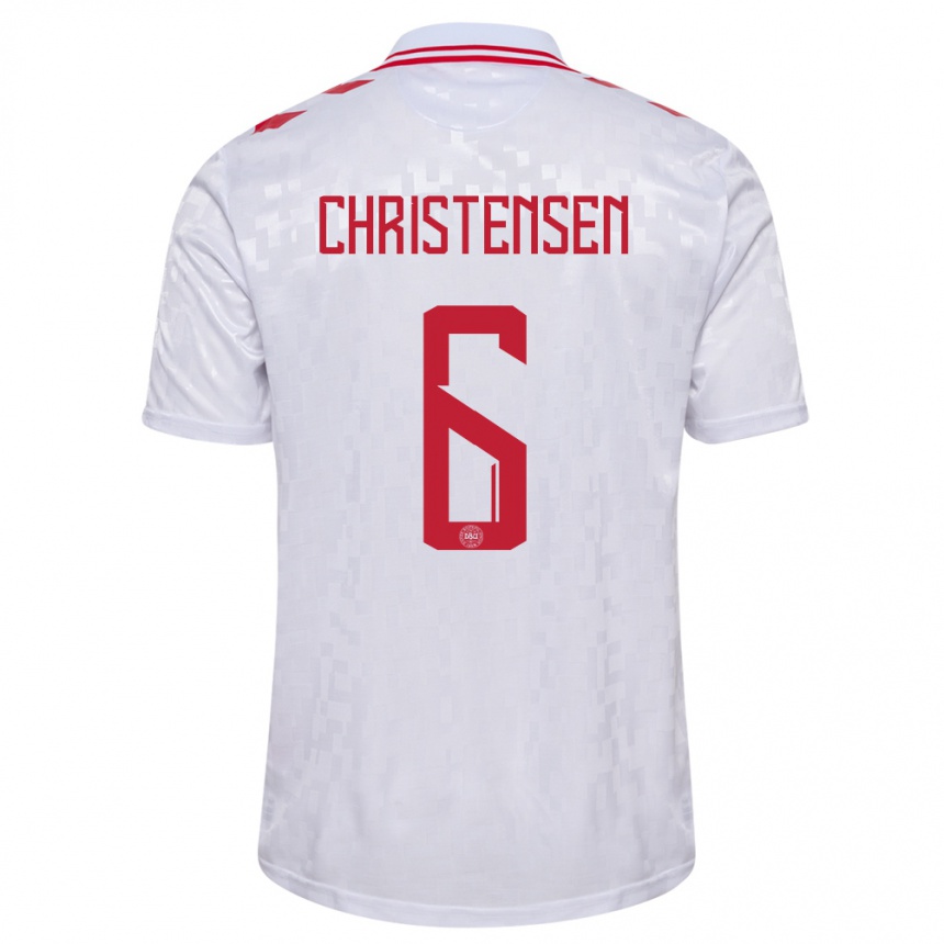 Kids Football Denmark Andreas Christensen #6 White Away Jersey 24-26 T-Shirt