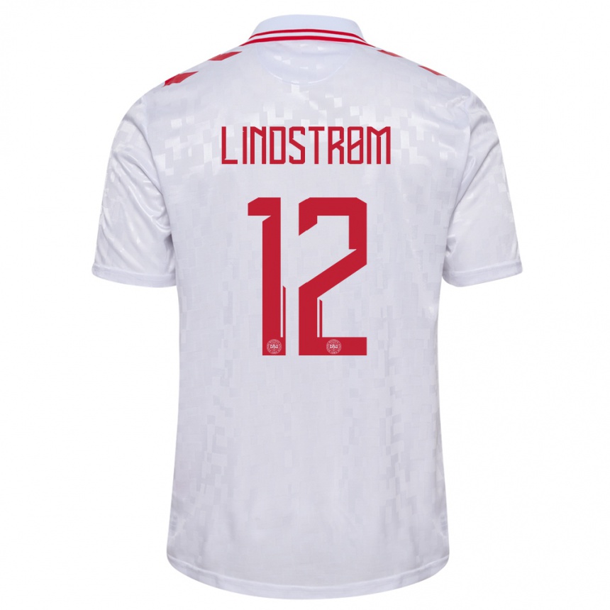 Kids Football Denmark Jesper Lindstrom #12 White Away Jersey 24-26 T-Shirt