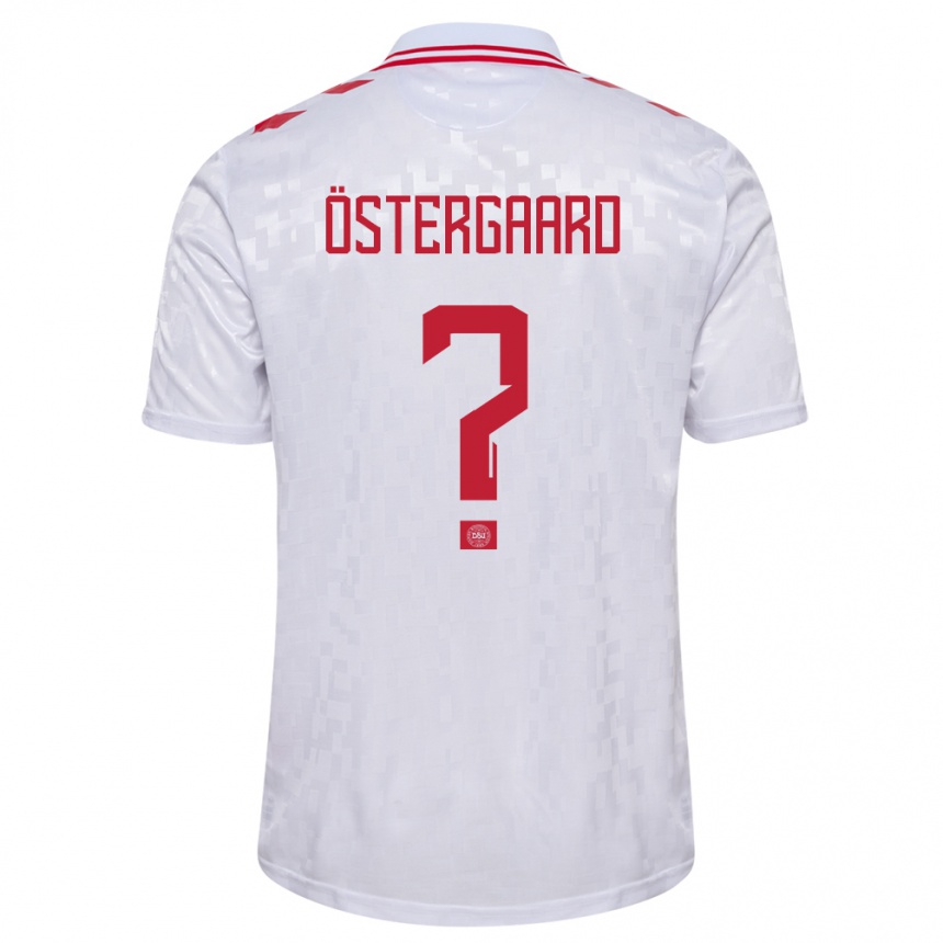 Kids Football Denmark Christian Östergaard #0 White Away Jersey 24-26 T-Shirt