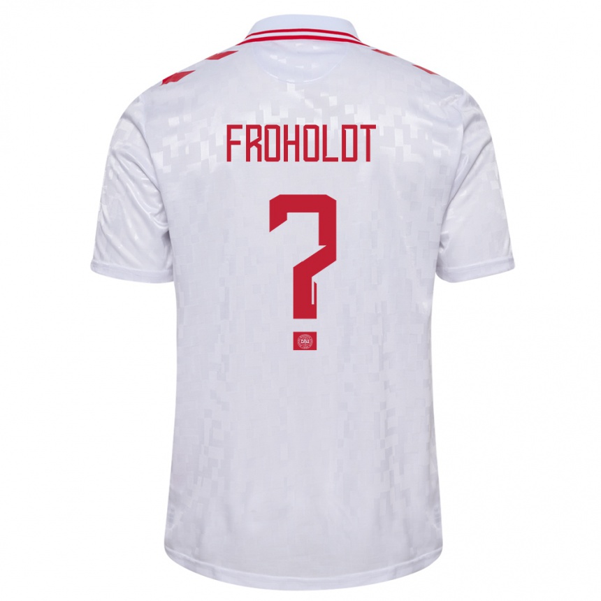 Kids Football Denmark Victor Froholdt #0 White Away Jersey 24-26 T-Shirt