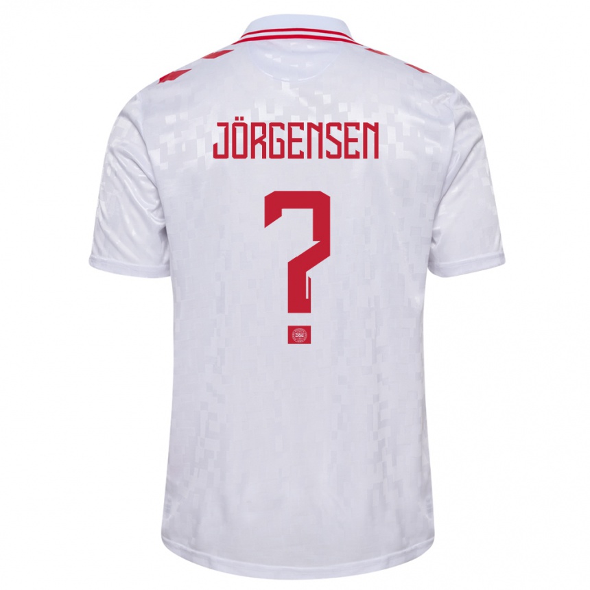 Kids Football Denmark Thomas Jörgensen #0 White Away Jersey 24-26 T-Shirt