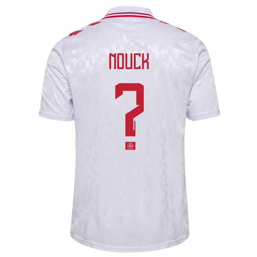 Kids Football Denmark Charly Nouck #0 White Away Jersey 24-26 T-Shirt