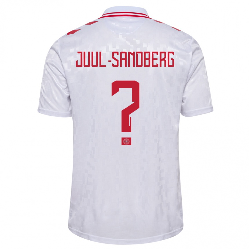 Kids Football Denmark Nikolaj Juul-Sandberg #0 White Away Jersey 24-26 T-Shirt