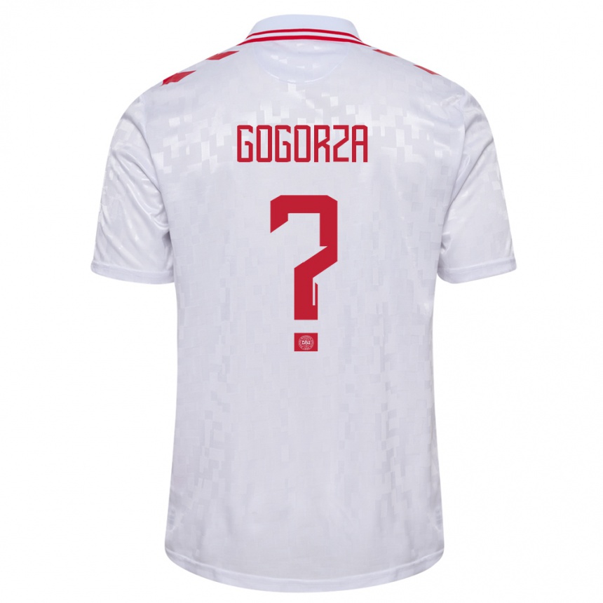 Kids Football Denmark Mikel Gogorza #0 White Away Jersey 24-26 T-Shirt