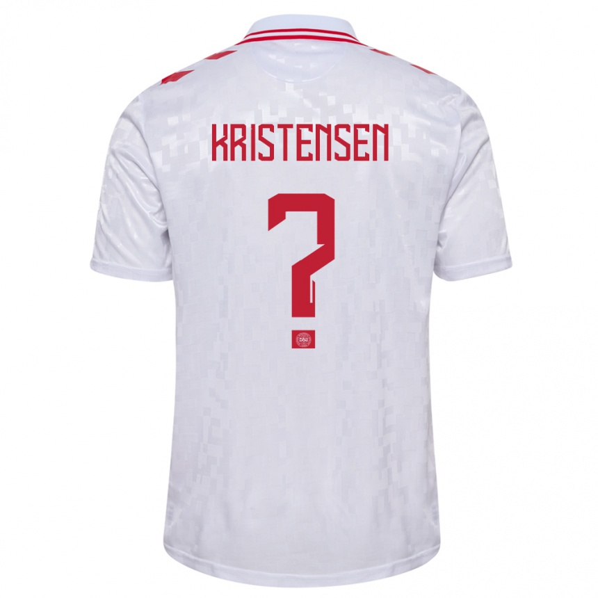 Kids Football Denmark Mikkel Kristensen #0 White Away Jersey 24-26 T-Shirt