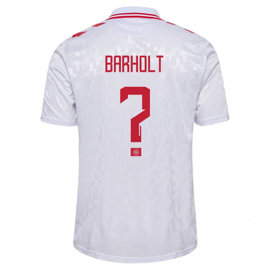 Kids Football Denmark Noah Barholt #0 White Away Jersey 24-26 T-Shirt