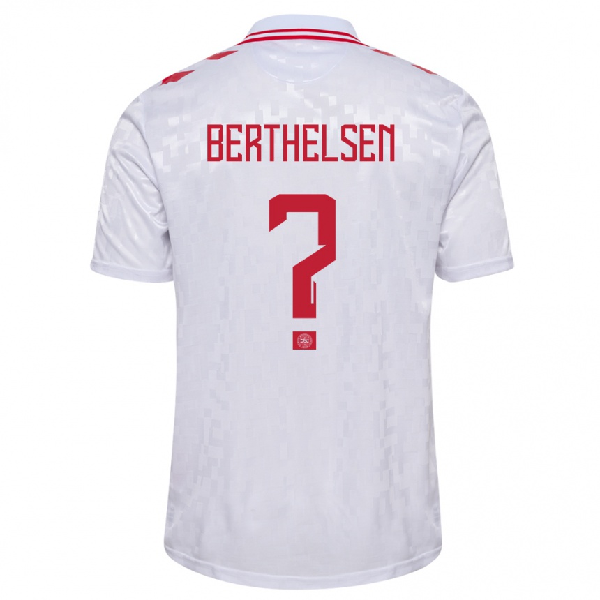 Kids Football Denmark Villum Berthelsen #0 White Away Jersey 24-26 T-Shirt