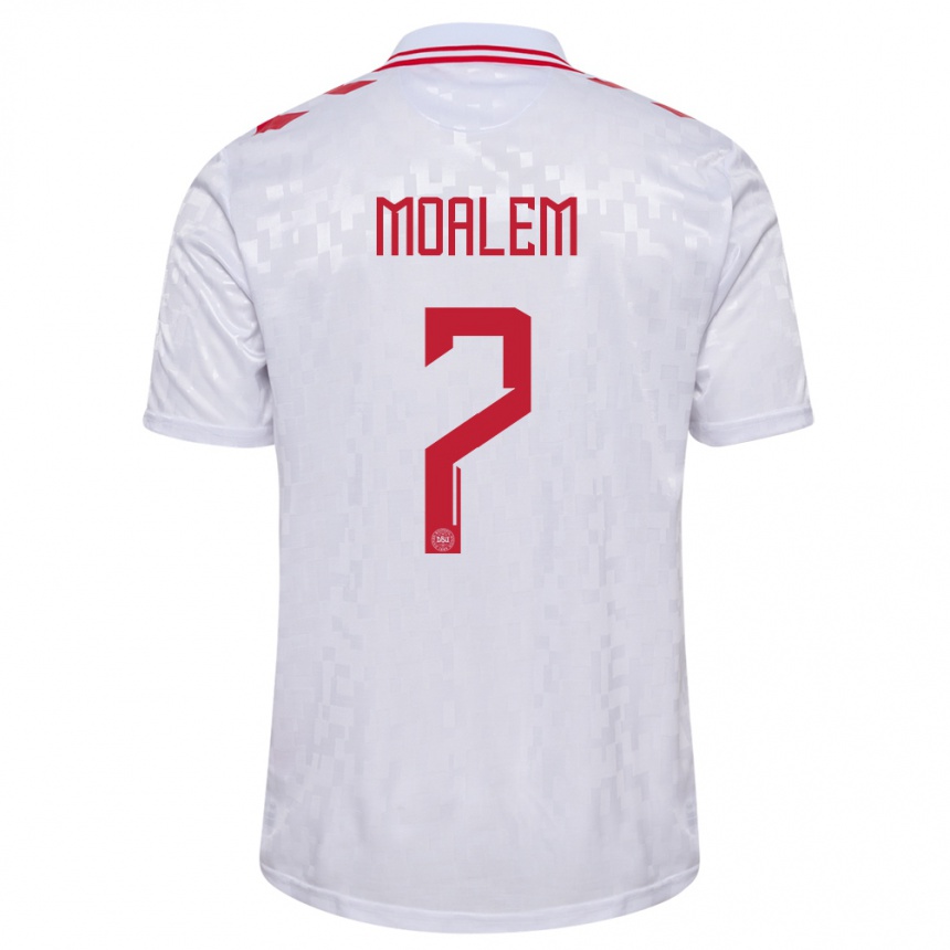 Kids Football Denmark Jonathan Moalem #7 White Away Jersey 24-26 T-Shirt