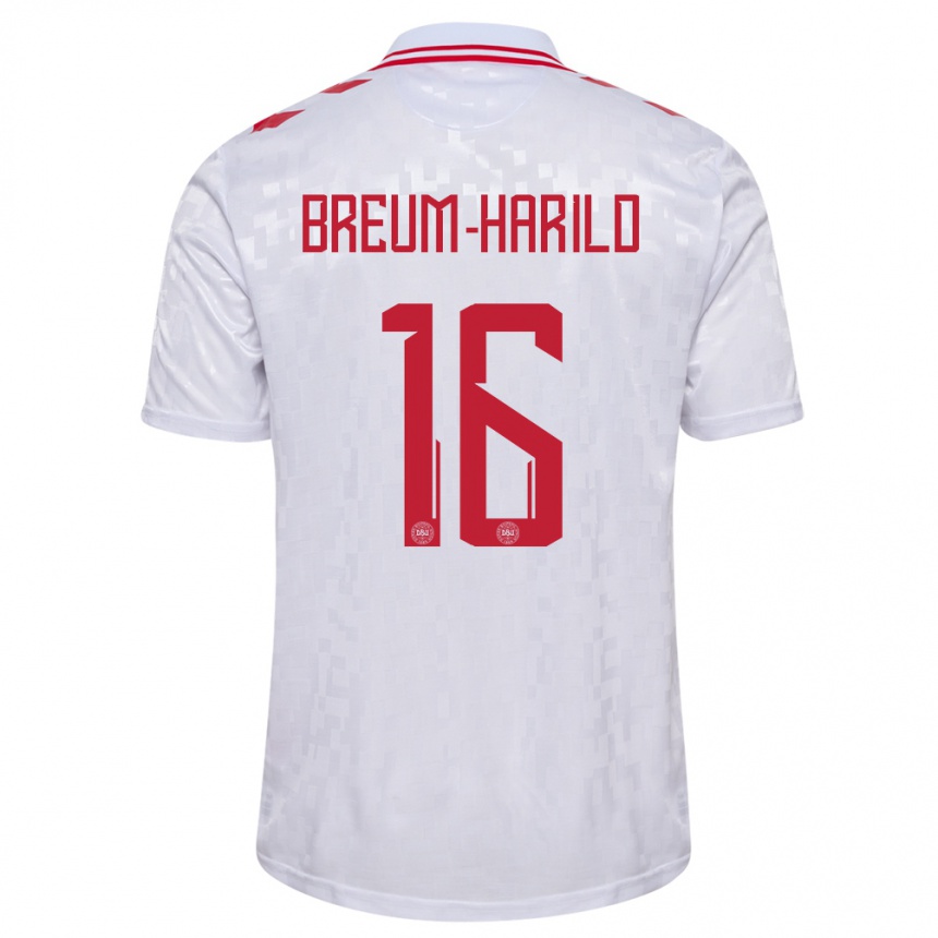 Kids Football Denmark Tobias Breum-Harild #16 White Away Jersey 24-26 T-Shirt