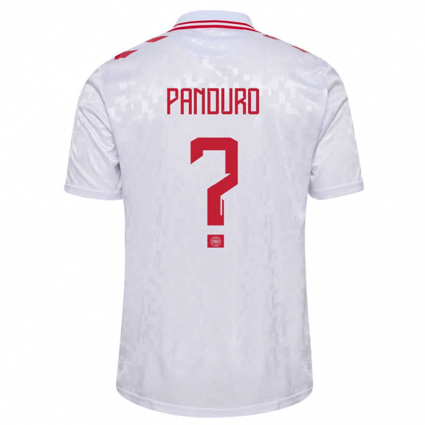 Kids Football Denmark Tristan Panduro #0 White Away Jersey 24-26 T-Shirt