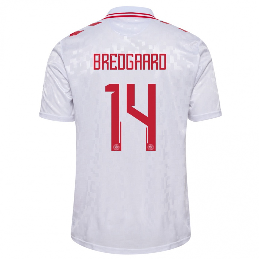 Kids Football Denmark Sofie Bredgaard #14 White Away Jersey 24-26 T-Shirt