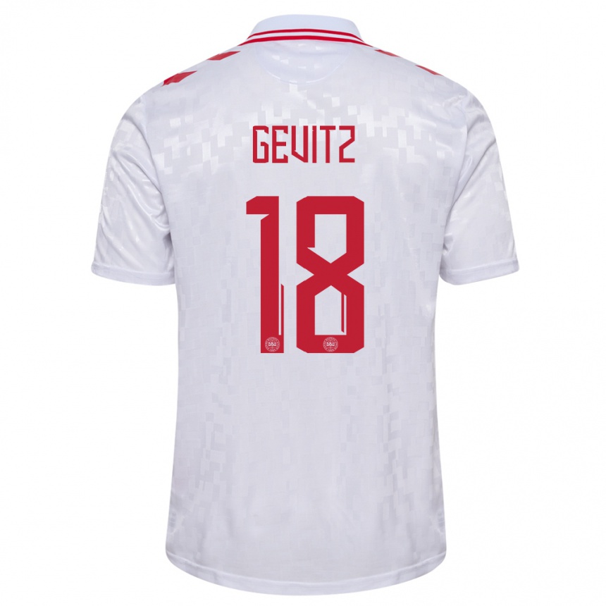 Kids Football Denmark Luna Gevitz #18 White Away Jersey 24-26 T-Shirt