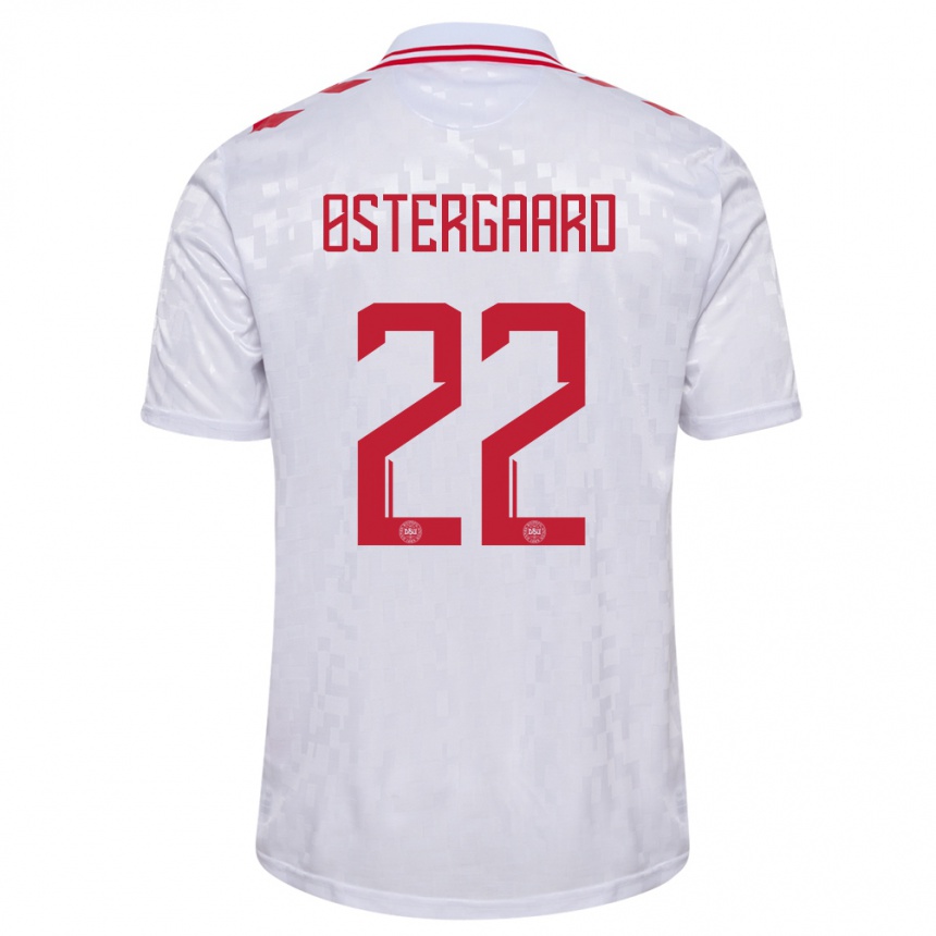 Kids Football Denmark Maja Bay Ostergaard #22 White Away Jersey 24-26 T-Shirt