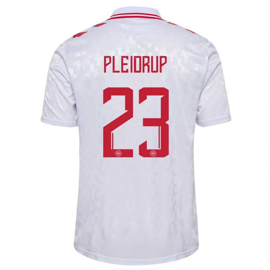 Kids Football Denmark Caroline Pleidrup #23 White Away Jersey 24-26 T-Shirt