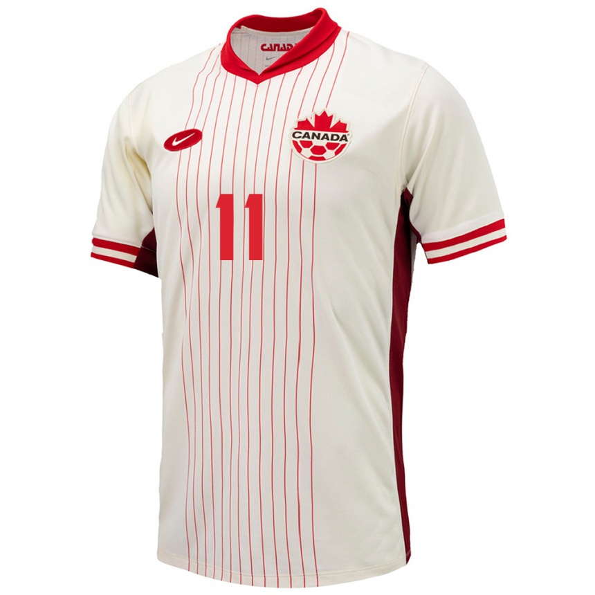 Kids Football Canada Jayden Nelson #11 White Away Jersey 24-26 T-Shirt