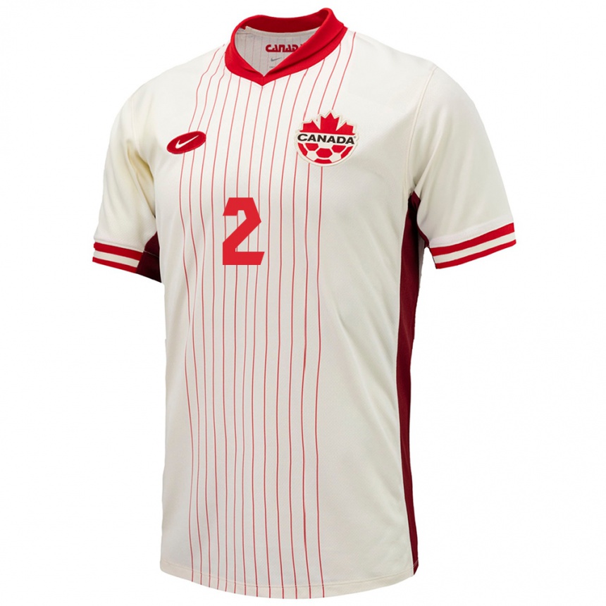 Kids Football Canada Zachary Brault-Guillard #2 White Away Jersey 24-26 T-Shirt