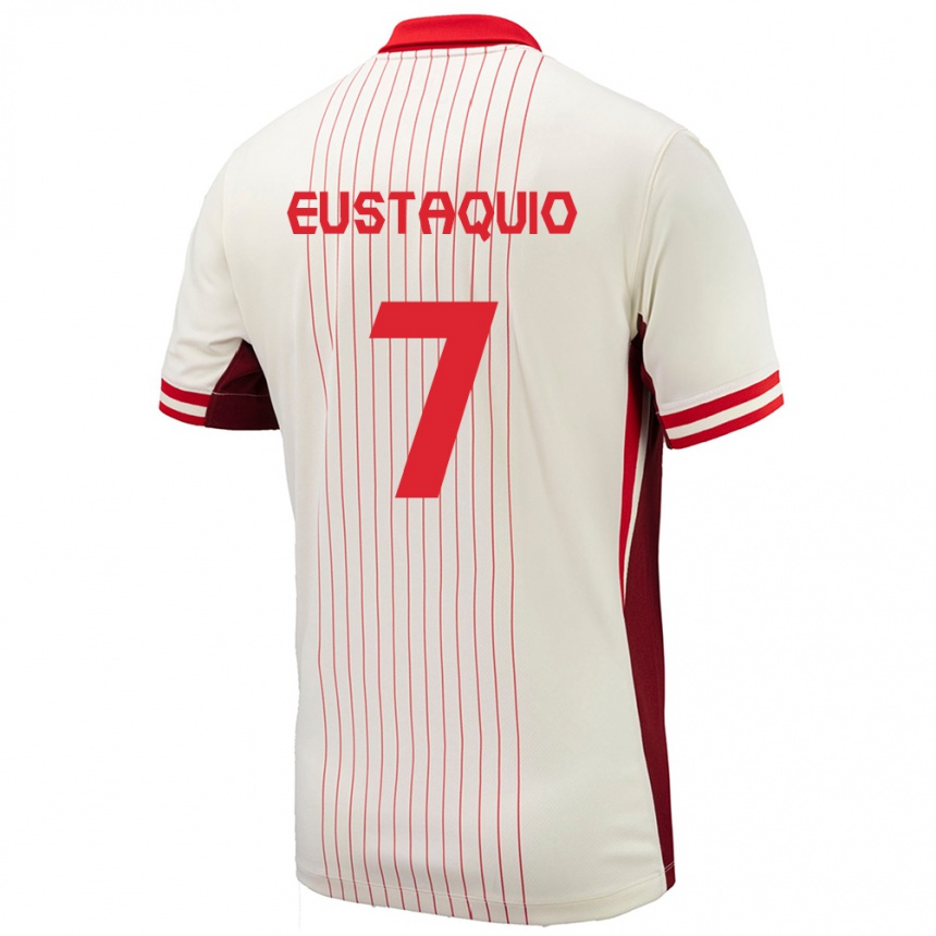 Kids Football Canada Stephen Eustaquio #7 White Away Jersey 24-26 T-Shirt