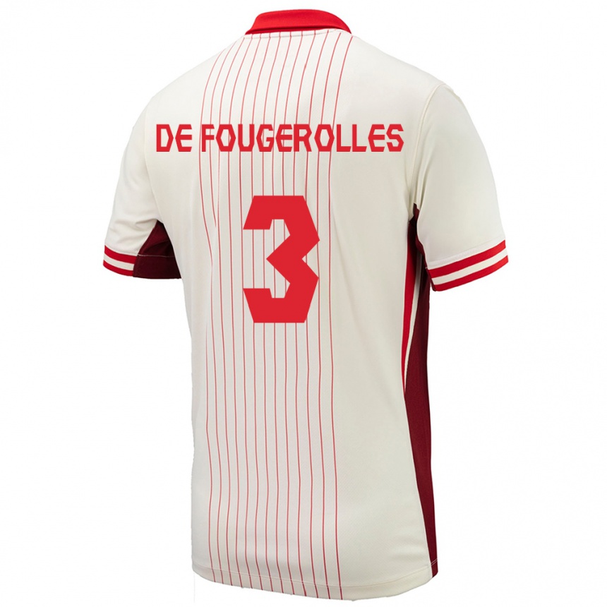 Kids Football Canada Luc De Fougerolles #3 White Away Jersey 24-26 T-Shirt