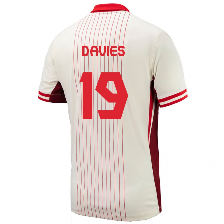 Kids Football Canada Alphonso Davies #19 White Away Jersey 24-26 T-Shirt