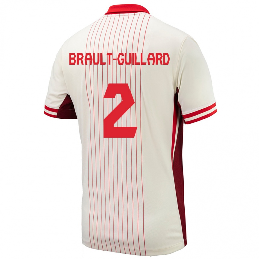 Kids Football Canada Zachary Brault-Guillard #2 White Away Jersey 24-26 T-Shirt