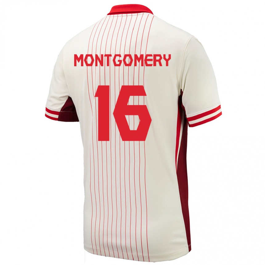 Kids Football Canada Callum Montgomery #16 White Away Jersey 24-26 T-Shirt