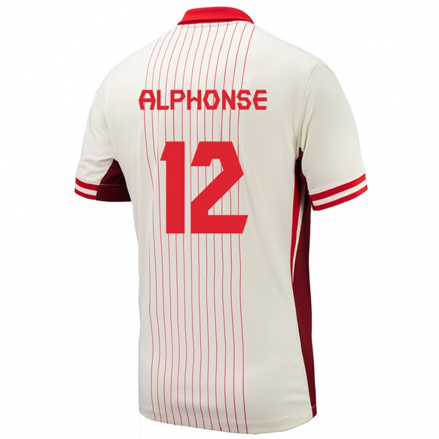 Kids Football Canada Jefferson Alphonse #12 White Away Jersey 24-26 T-Shirt