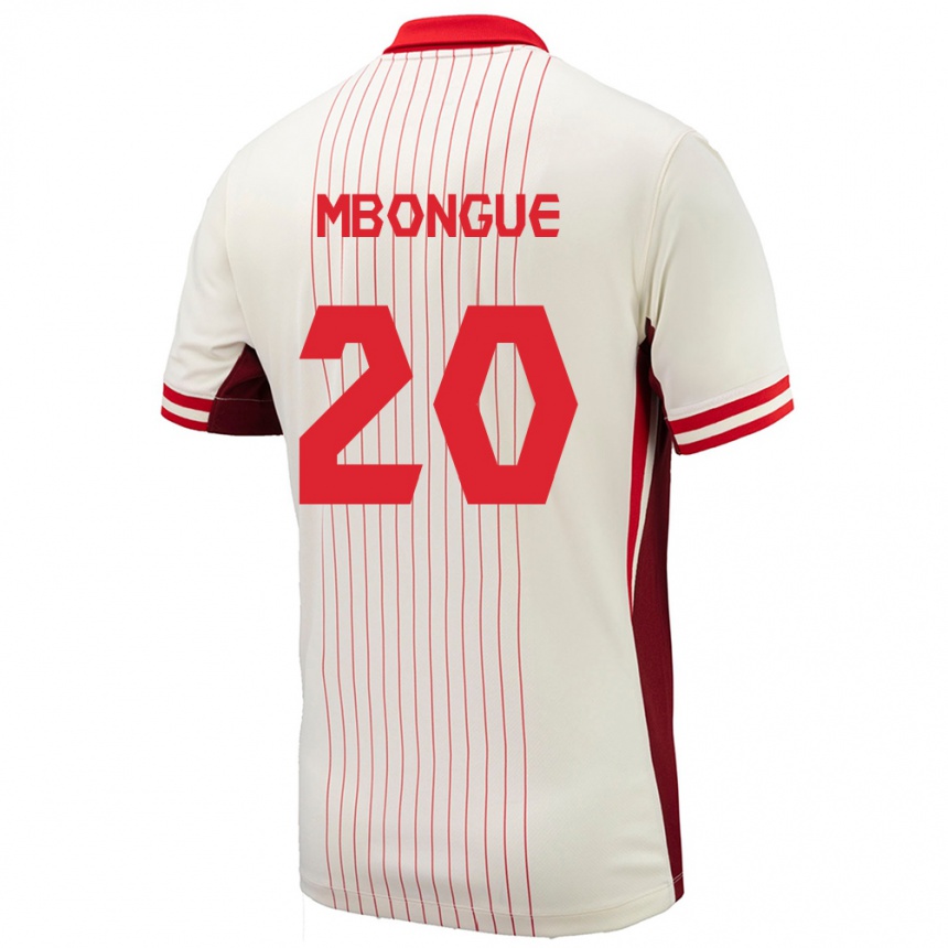 Kids Football Canada Hugo Mbongue #20 White Away Jersey 24-26 T-Shirt