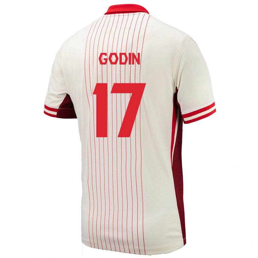 Kids Football Canada Étienne Godin #17 White Away Jersey 24-26 T-Shirt