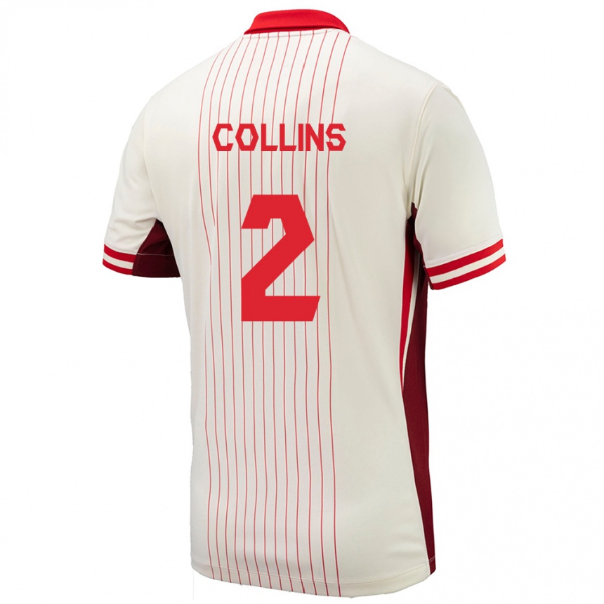 Kids Football Canada Sydney Collins #2 White Away Jersey 24-26 T-Shirt