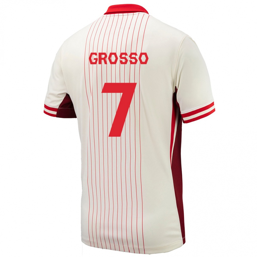 Kids Football Canada Julia Grosso #7 White Away Jersey 24-26 T-Shirt