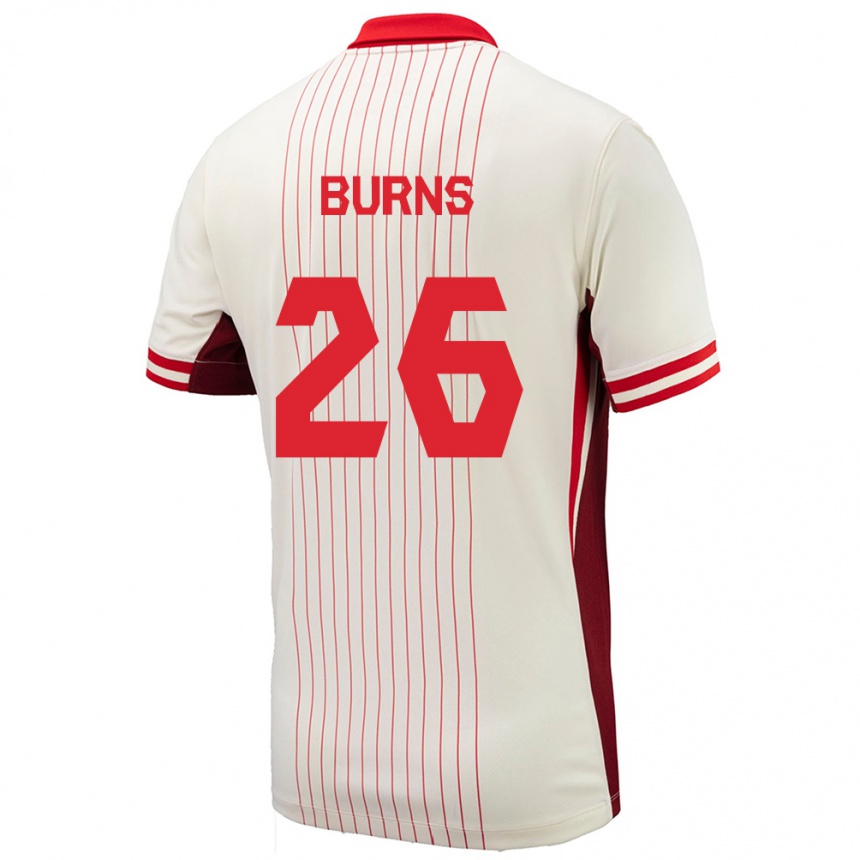 Kids Football Canada Zoe Burns #26 White Away Jersey 24-26 T-Shirt