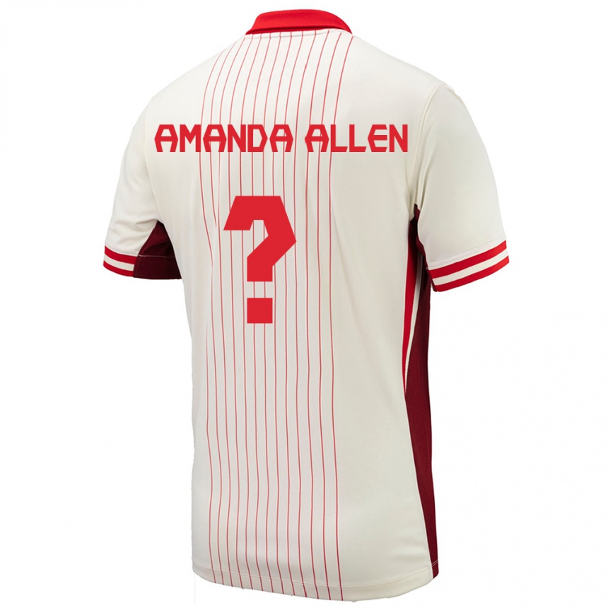 Kids Football Canada Amanda Allen #0 White Away Jersey 24-26 T-Shirt