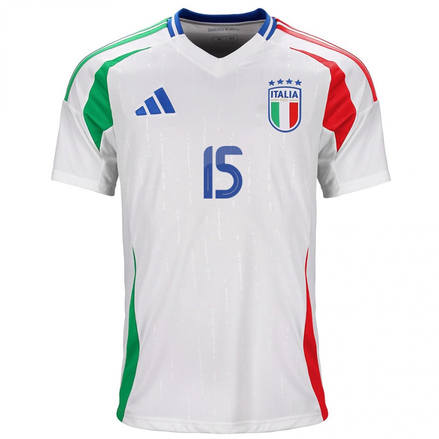 Kids Football Italy Francesco Acerbi #15 White Away Jersey 24-26 T-Shirt