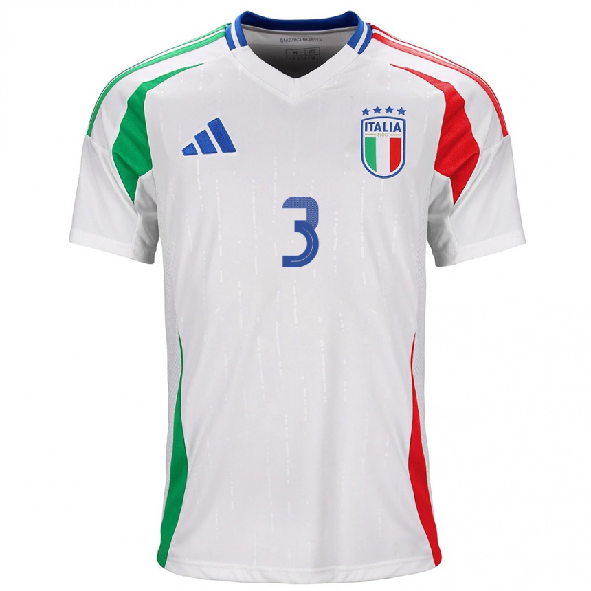 Kids Football Italy Federico Dimarco #3 White Away Jersey 24-26 T-Shirt