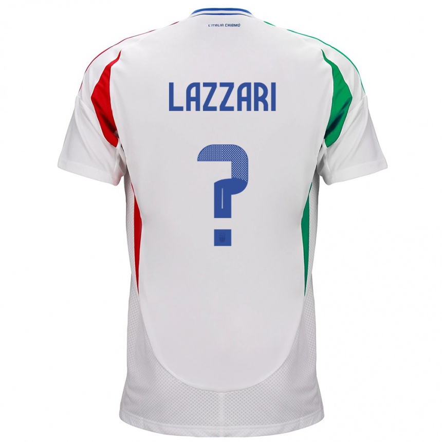 Kids Football Italy Manuel Lazzari #0 White Away Jersey 24-26 T-Shirt